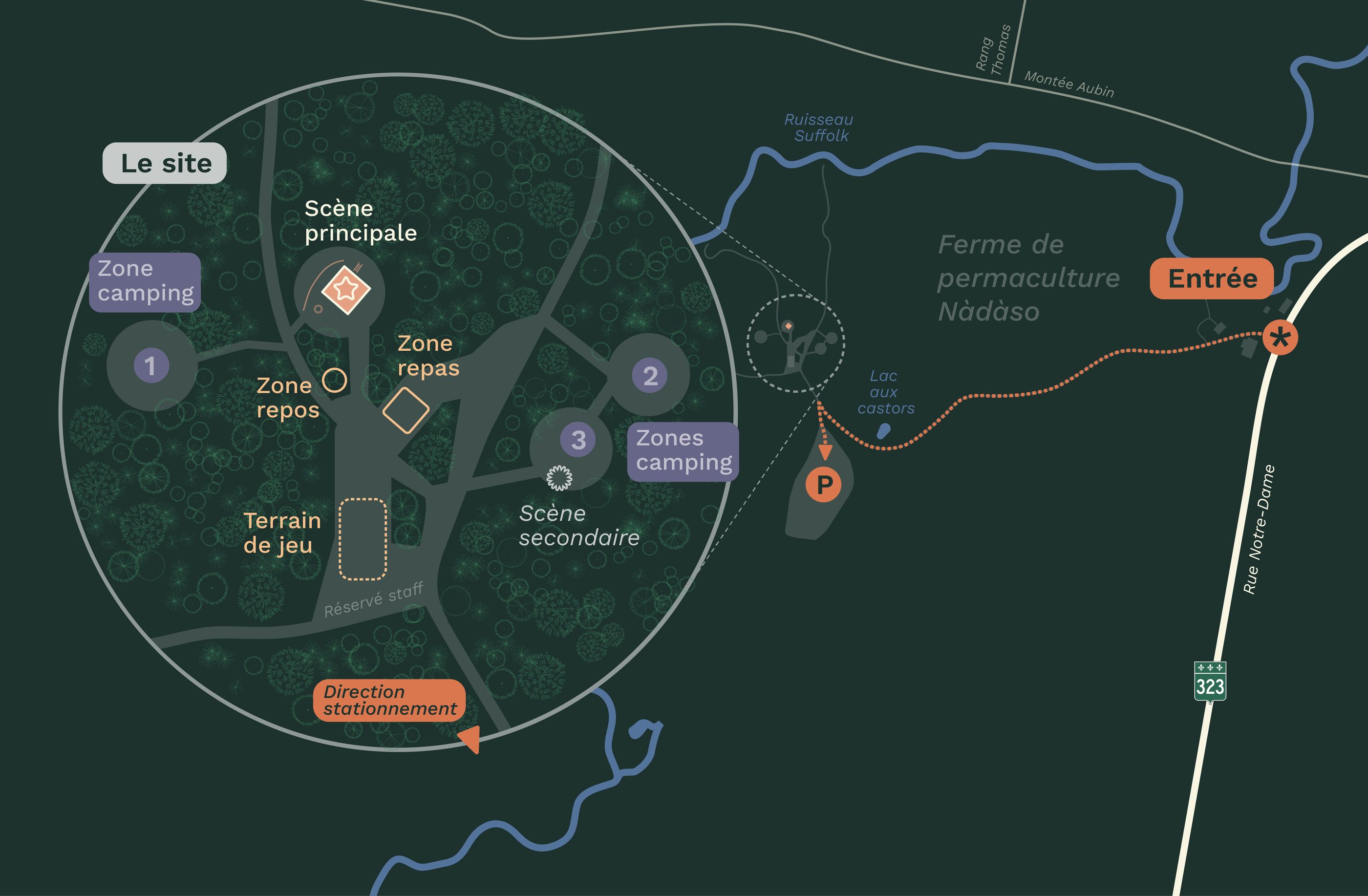 Plan aérien du site du festival